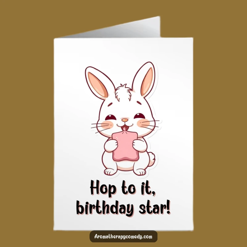 Funny Free Printable Birthday Card: Bunny Sniffing Bliss - Cute Instant Download