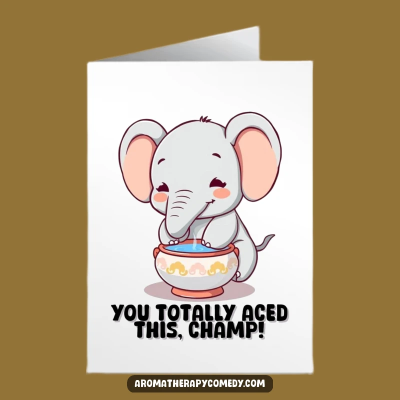 Free Printable Congratulations Card: Happy Elephant Zen Vibes - Downloadable Joy